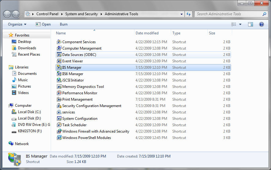 Windows 7 Administrative Tools