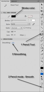 Pencil Tool Smooth Mode in FlashCS4