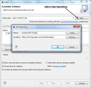 Install the ADT (Android Development Toolkit) Plugin for Eclipse